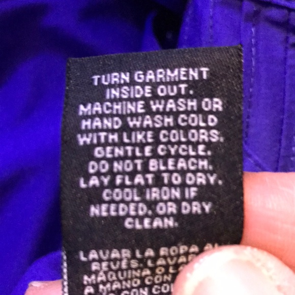 Blue button down top. - Picture 4 of 5